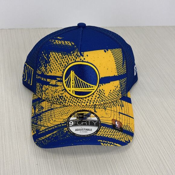 Golden State Warriors New Era 9FORTY A-Frame OTC NBA 24 Tip Off Hat Blue NEW - Picture 1 of 6